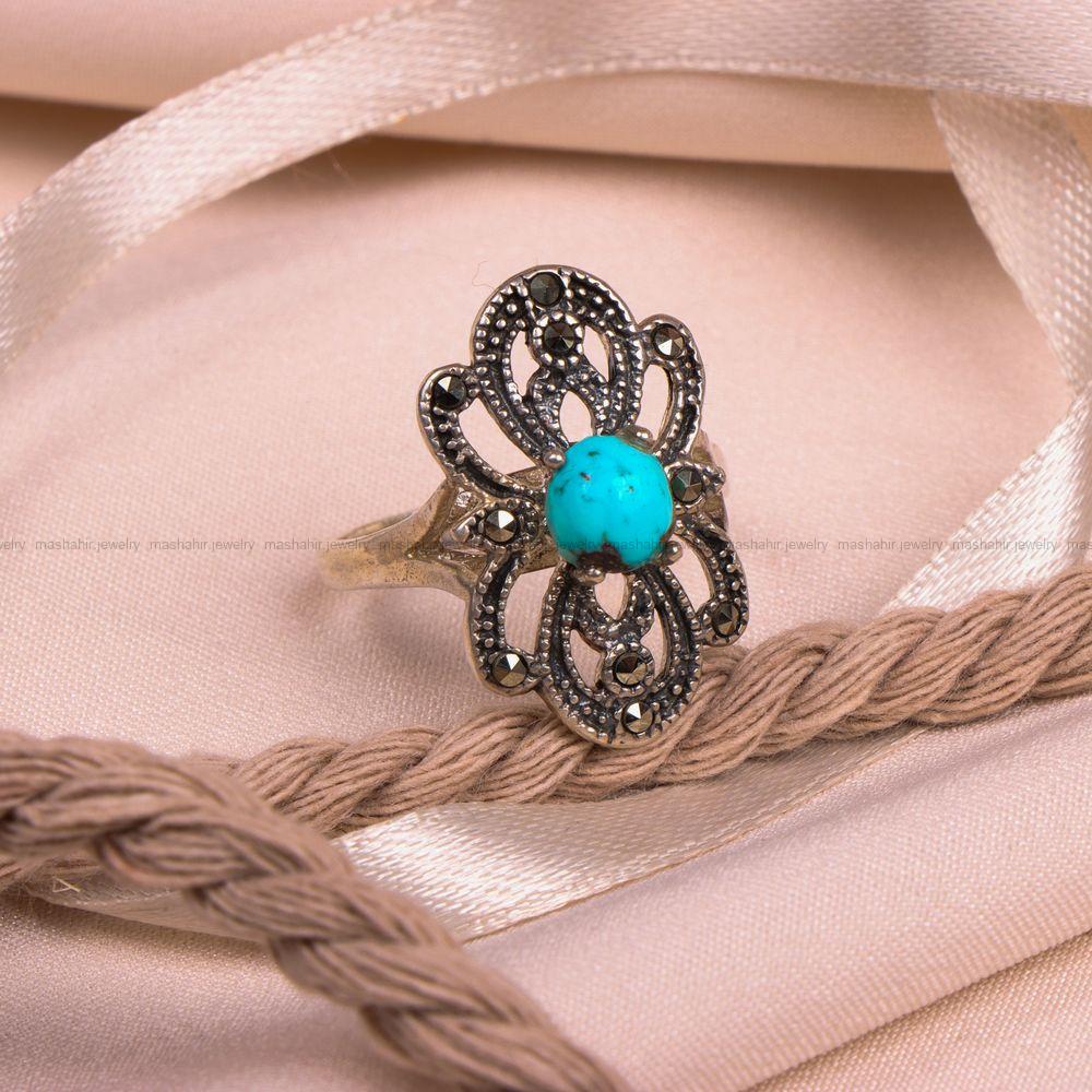 انگشتر فیروزه شجری زنانه کد 8083