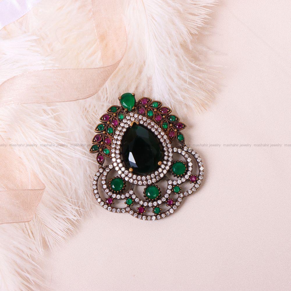 سنجاق سینه طرح یاقوت کبود زنانه کد 8157