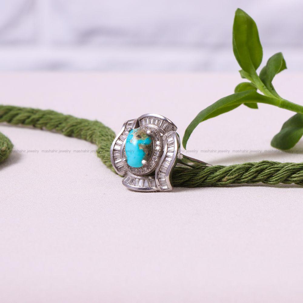 انگشتر فیروزه شجری زنانه کد 8296