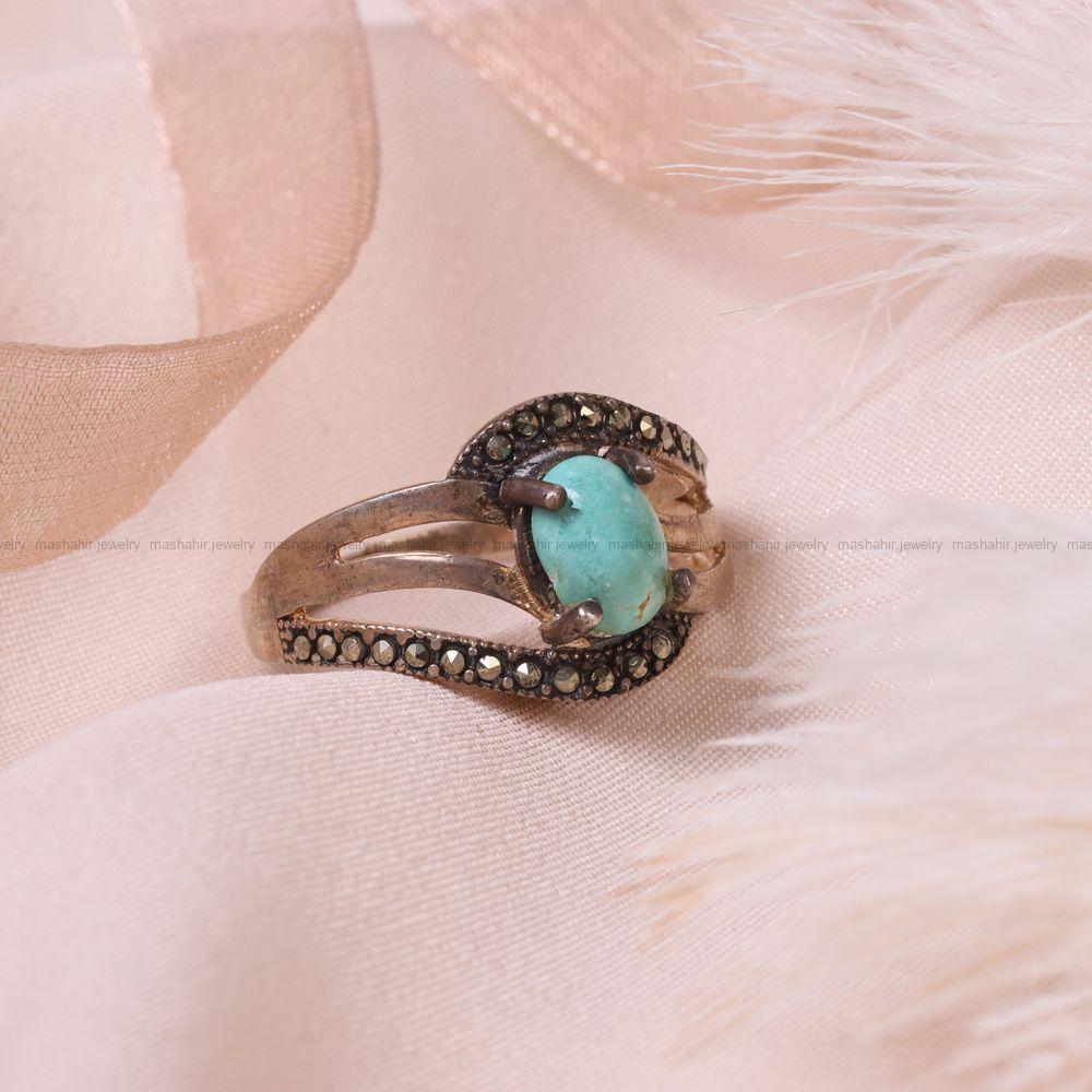 انگشتر فیروزه شجری زنانه کد 8356