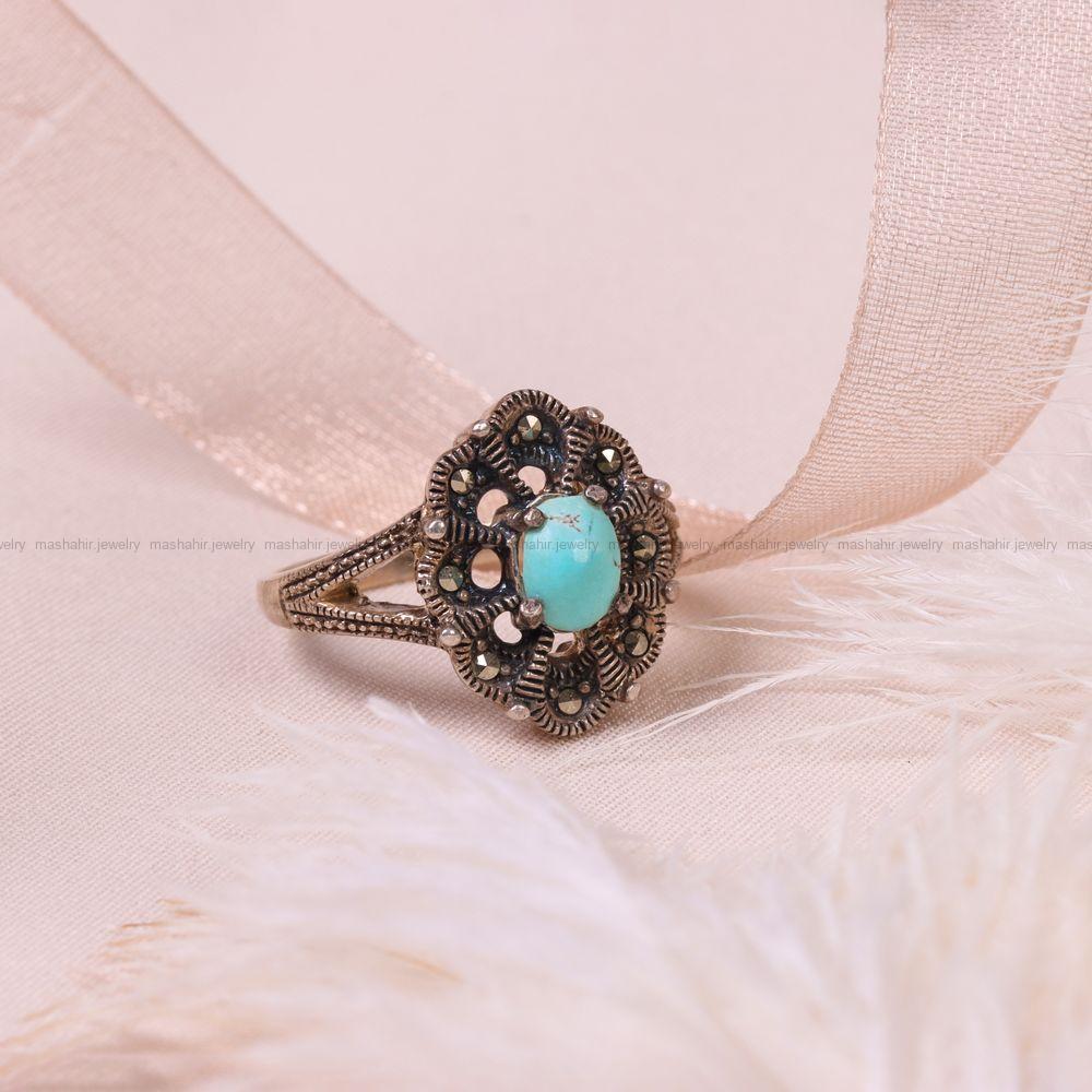 انگشتر فیروزه شجری زنانه کد 8361