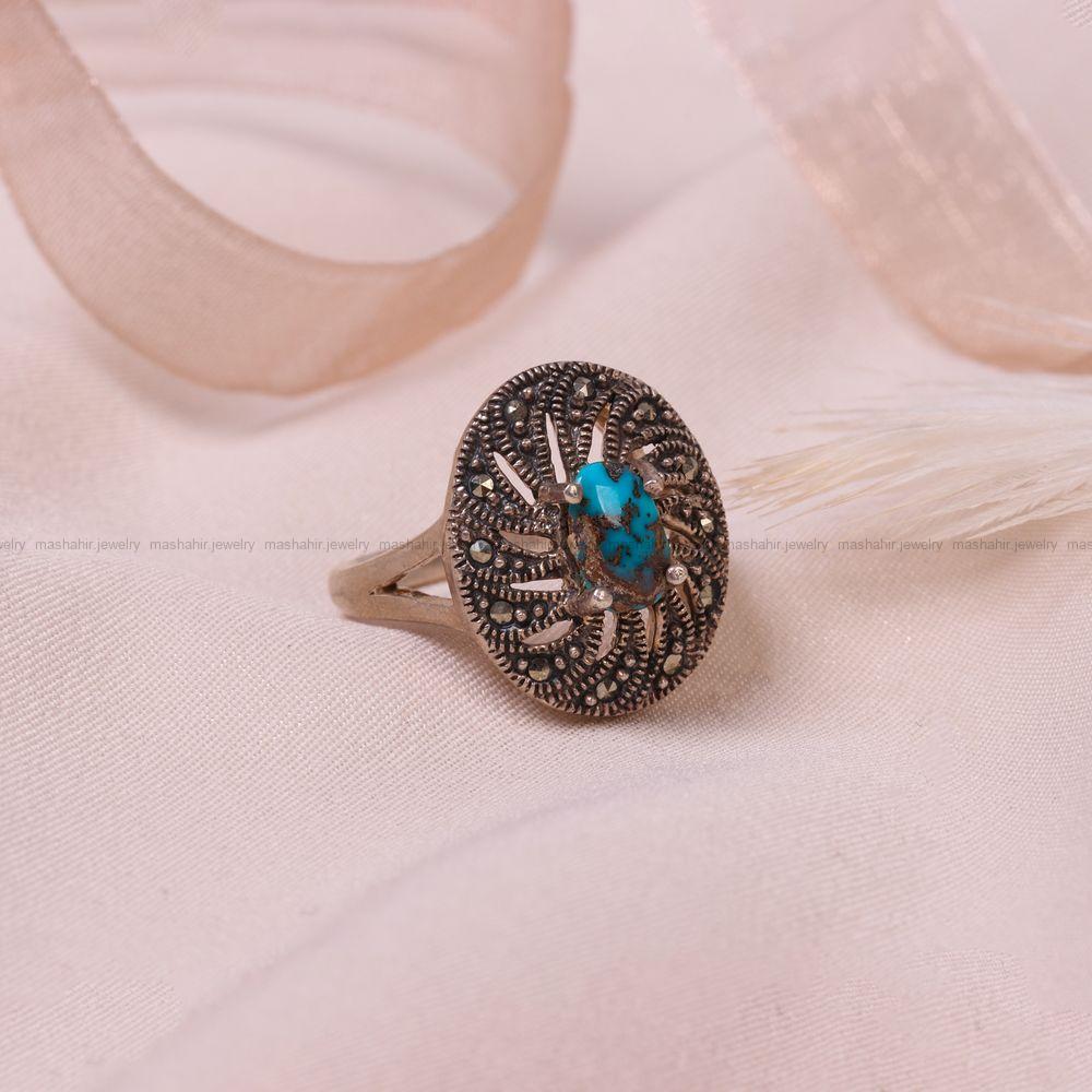 انگشتر فیروزه شجری زنانه کد 8376