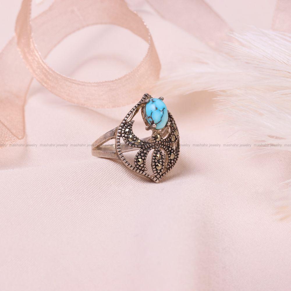 انگشتر فیروزه شجری زنانه کد 8378
