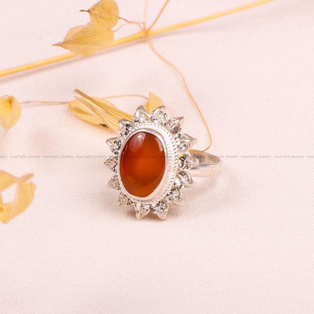 انگشتر عقیق یمن زنانه کد 8535