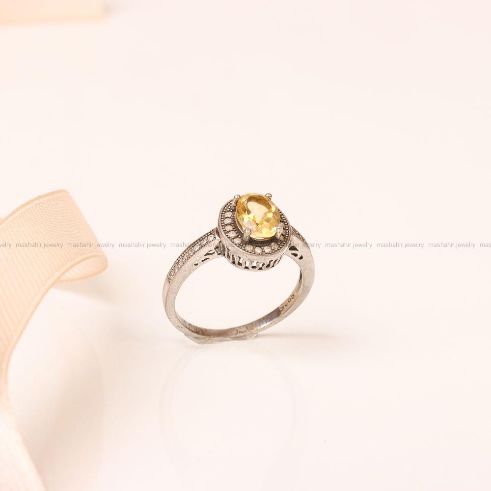 انگشتر سیترین زنانه کد 8825