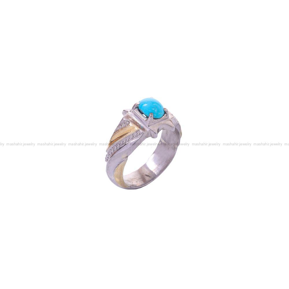 انگشتر فیروزه عجمی مردانه کد 9035