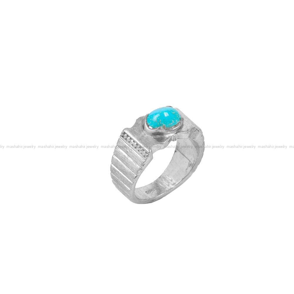 انگشتر فیروزه شجری مردانه کد 9087