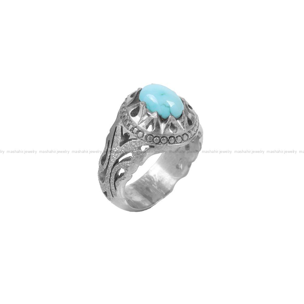 انگشتر فیروزه شجری مردانه کد 9093