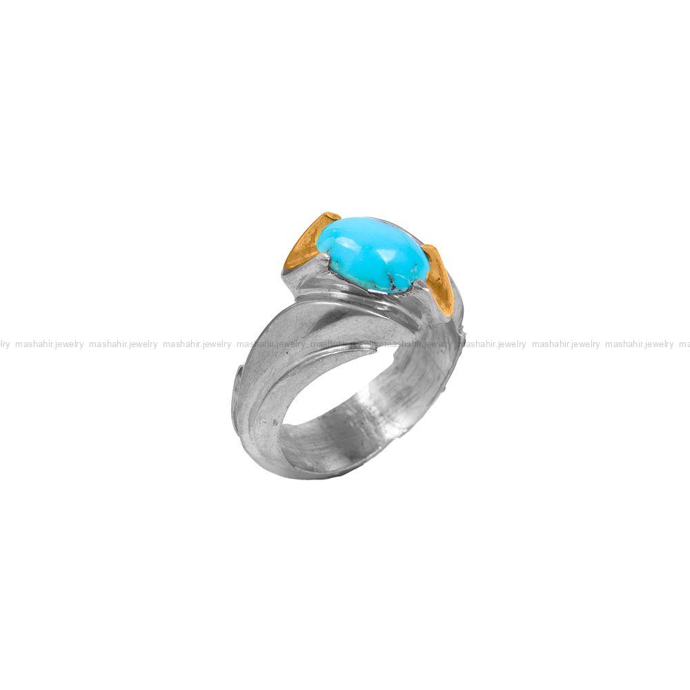 انگشتر فیروزه شجری مردانه کد 9146