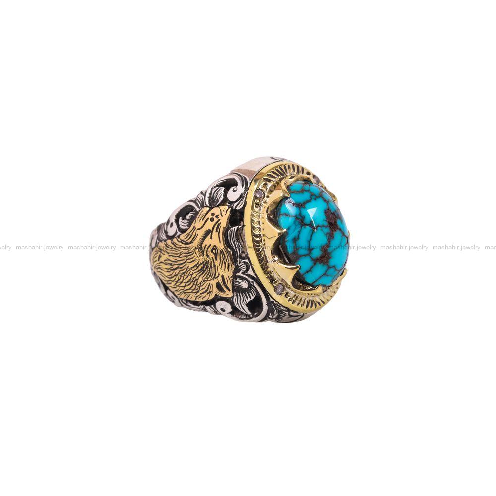 انگشتر فیروزه شجری مردانه کد 6839