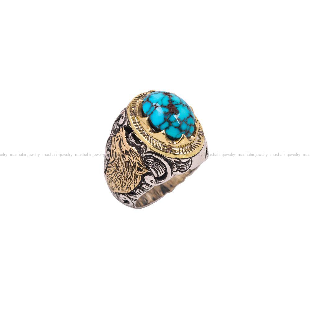 انگشتر فیروزه شجری مردانه کد 6839
