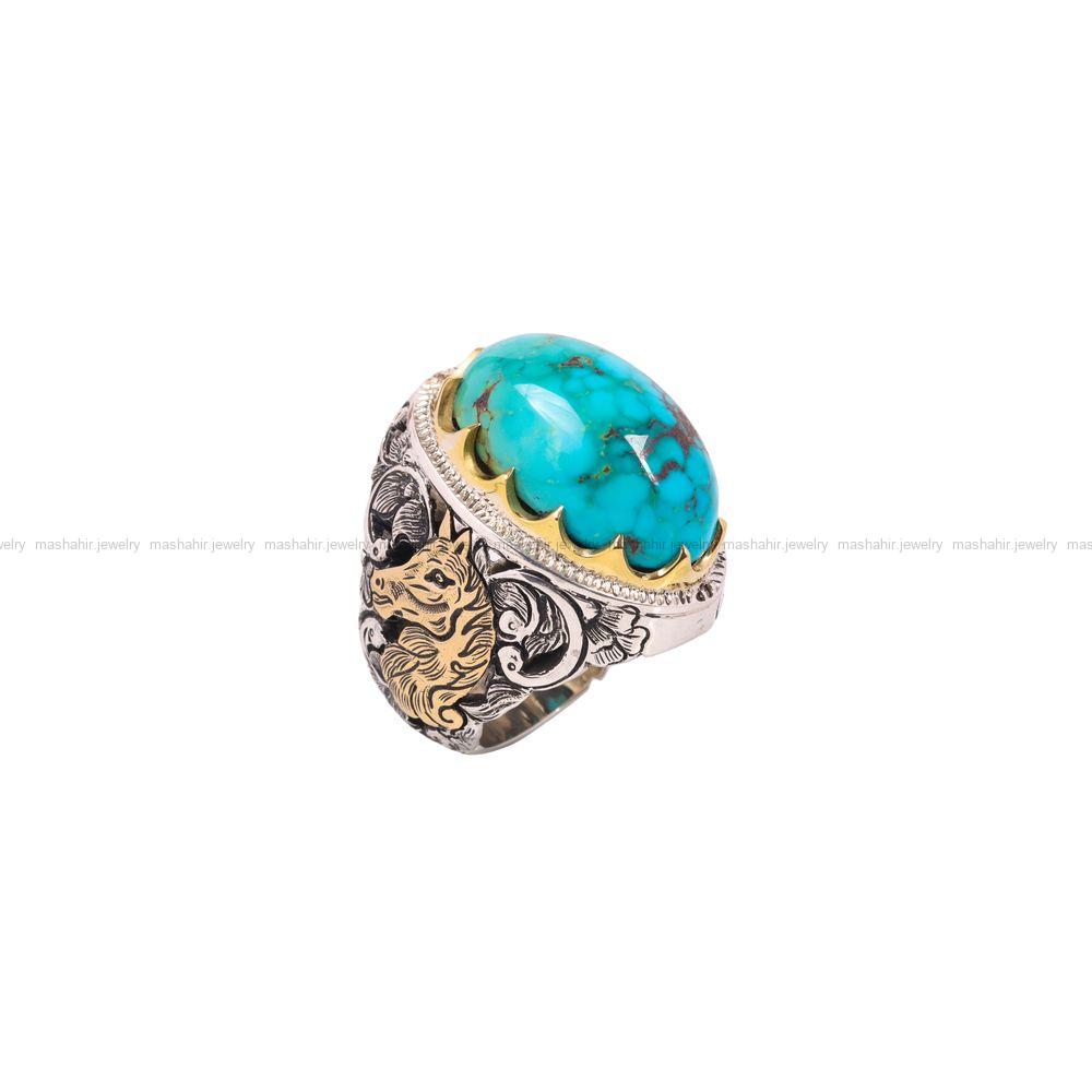 انگشتر فیروزه شجری مردانه کد 6840
