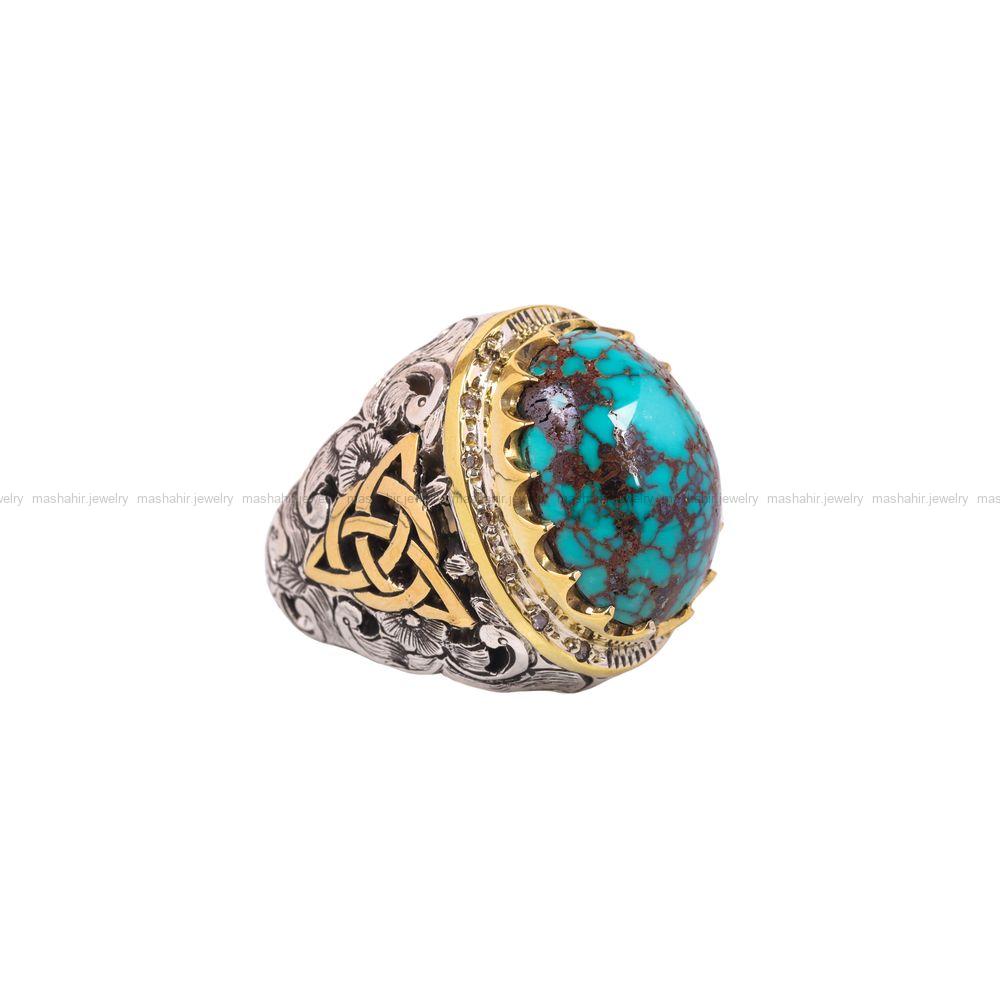 انگشتر فیروزه شجری مردانه کد 6847