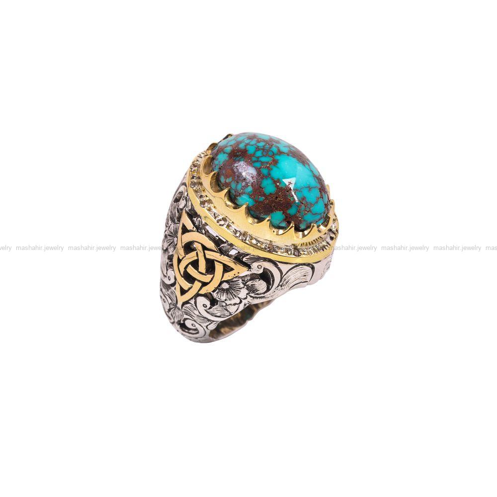 انگشتر فیروزه شجری مردانه کد 6847