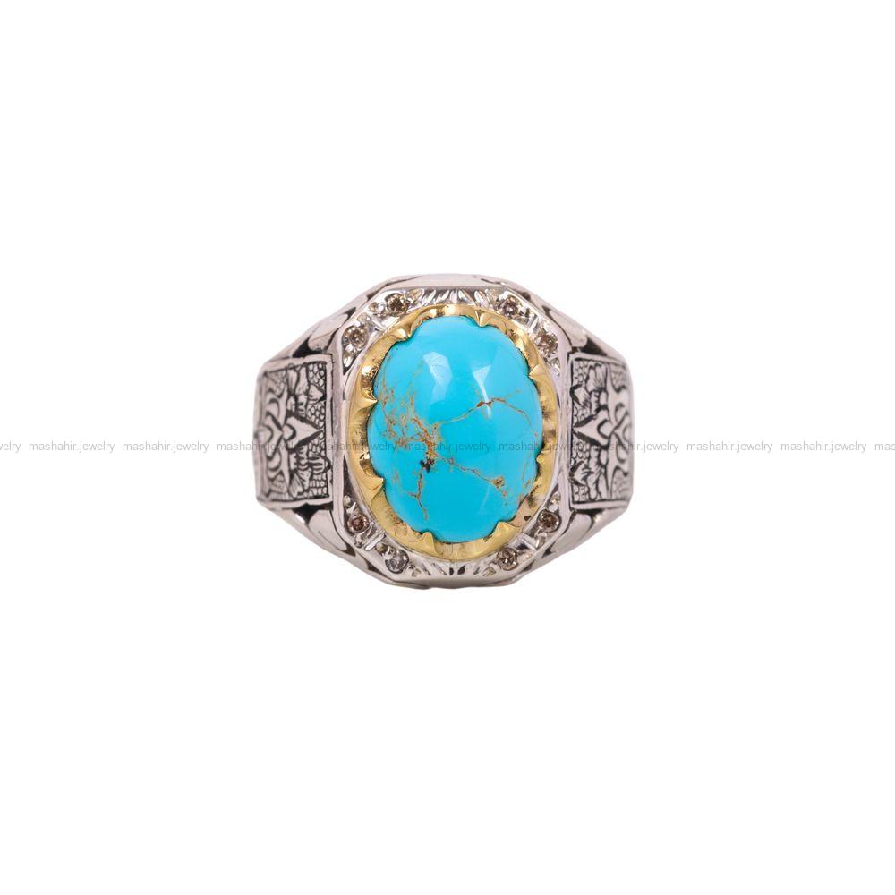 انگشتر فیروزه شجری مردانه کد 6852