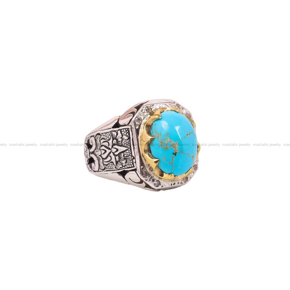 انگشتر فیروزه شجری مردانه کد 6852