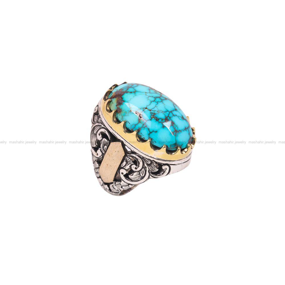 انگشتر فیروزه شجری مردانه کد 6854