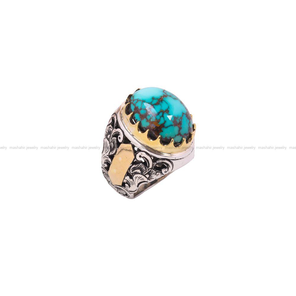 انگشتر فیروزه شجری مردانه کد 6868
