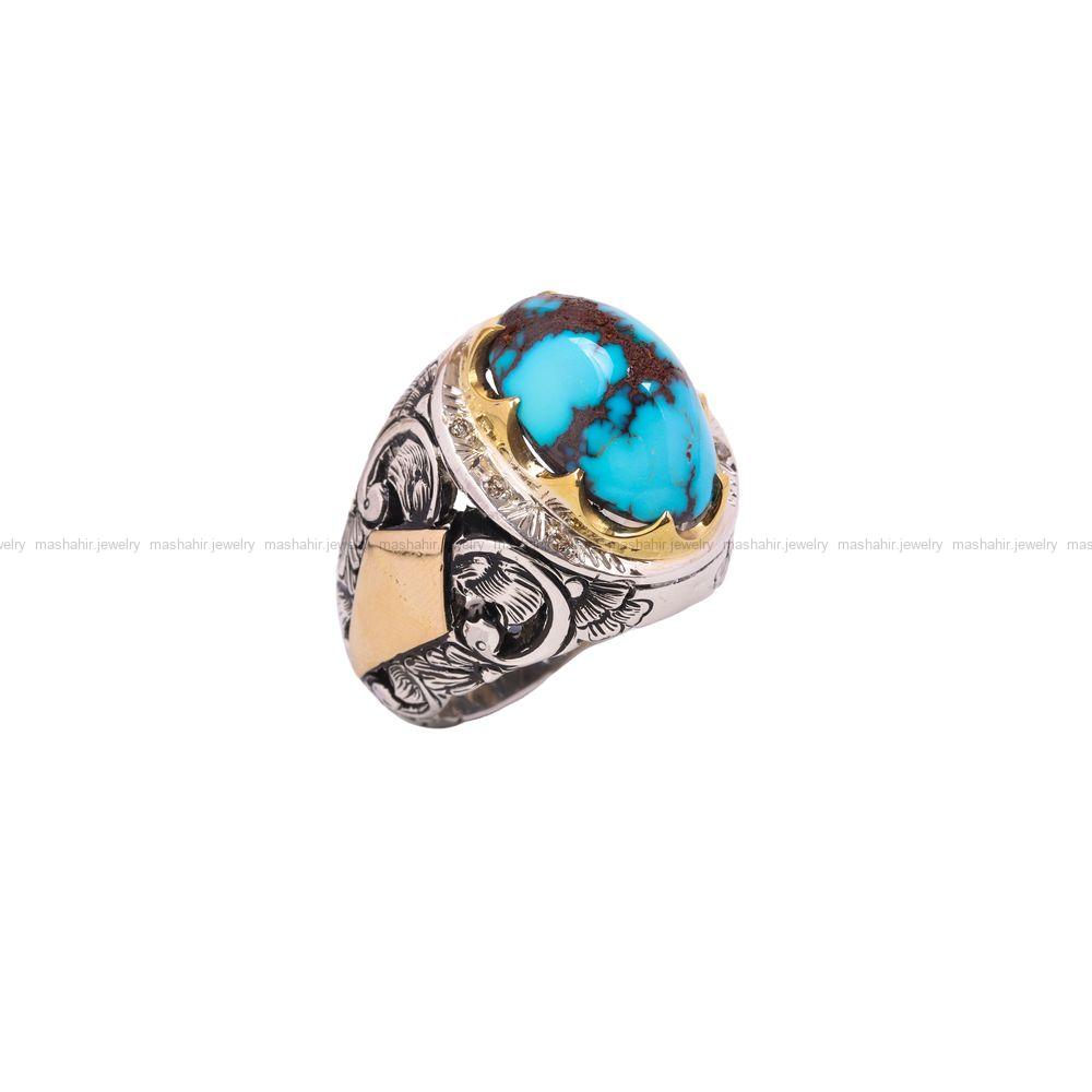 انگشتر فیروزه شجری مردانه کد 6871
