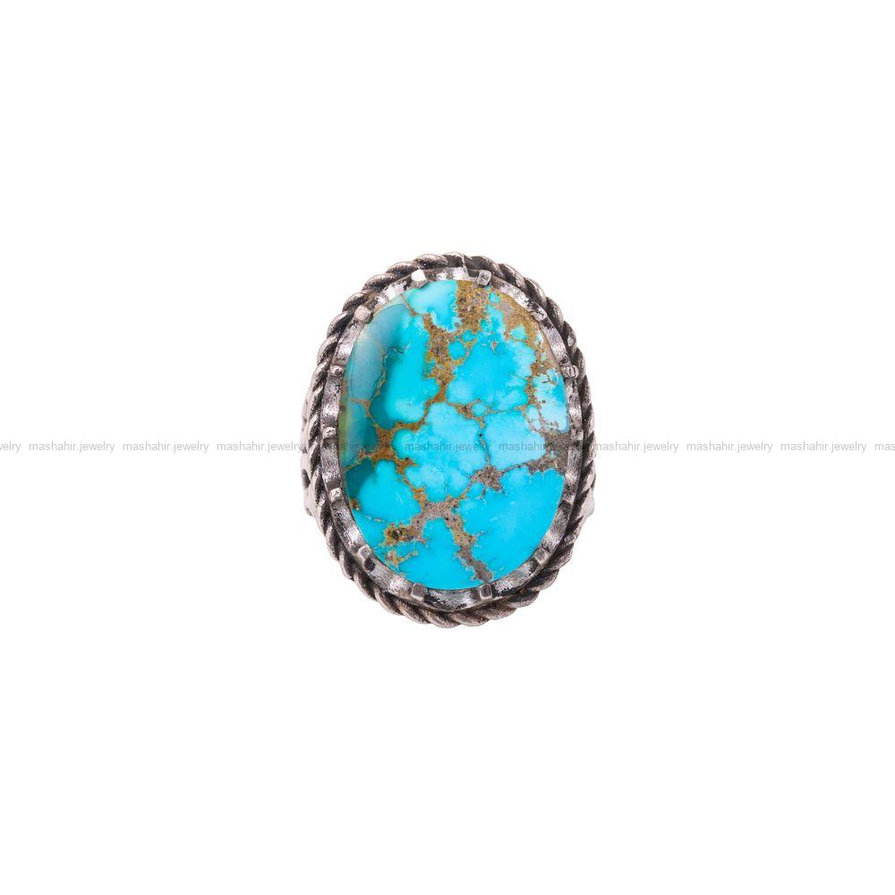 انگشتر فیروزه شجری مردانه کد 6914