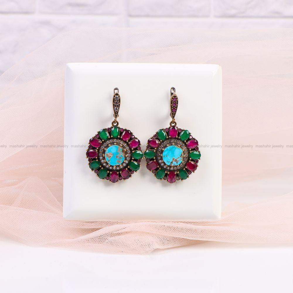 گوشواره فیروزه زنانه کد 6938