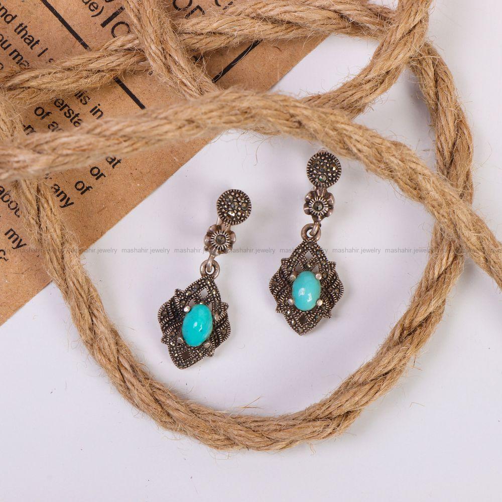 گوشواره فیروزه زنانه کد 6951