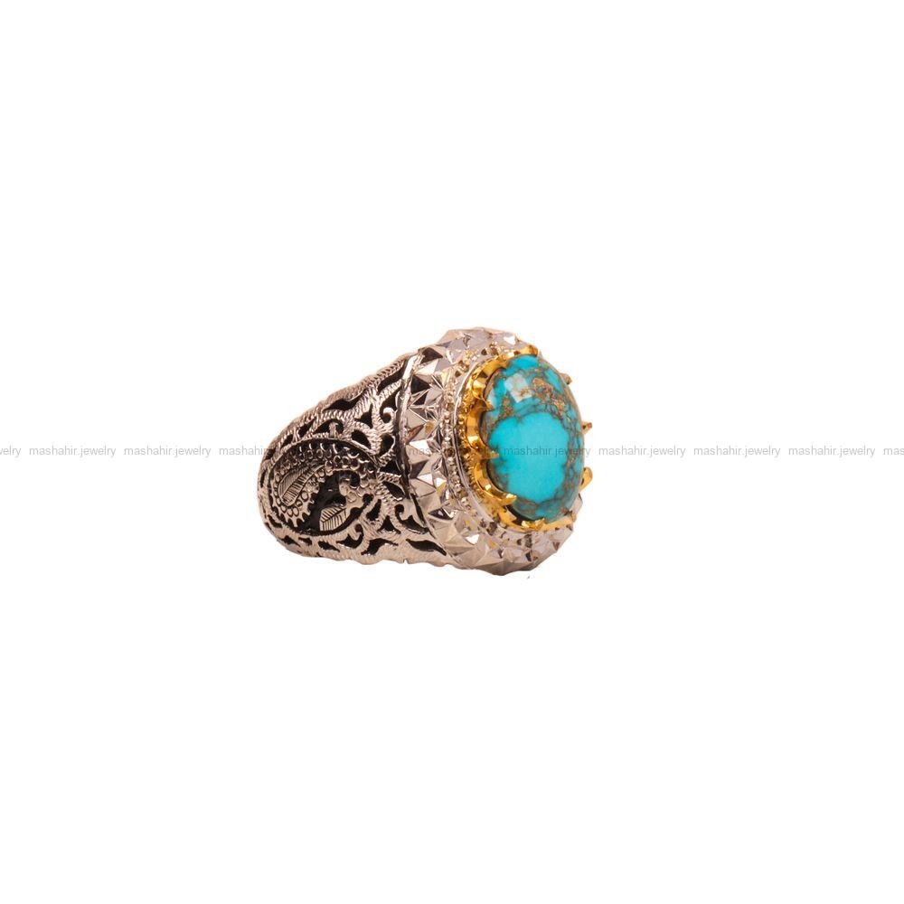 انگشتر فیروزه شجری مردانه کد 9345
