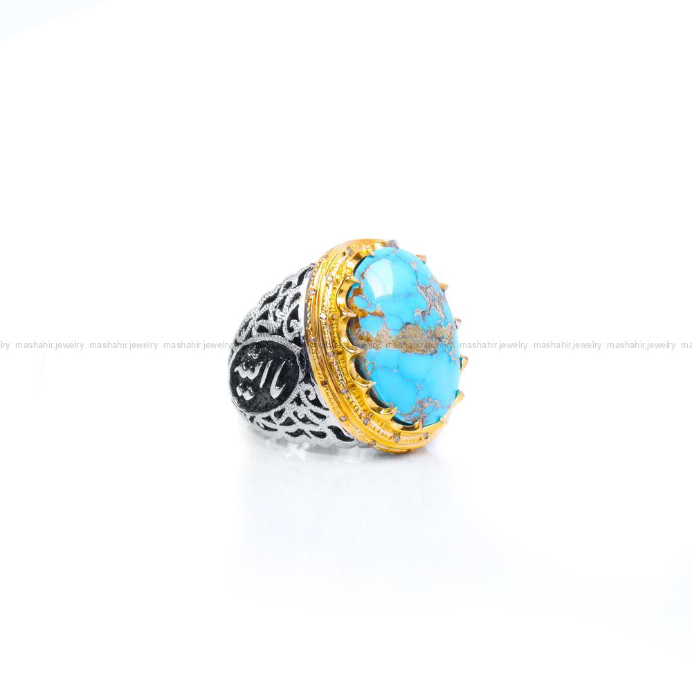 انگشتر فیروزه شجری مردانه کد 9366