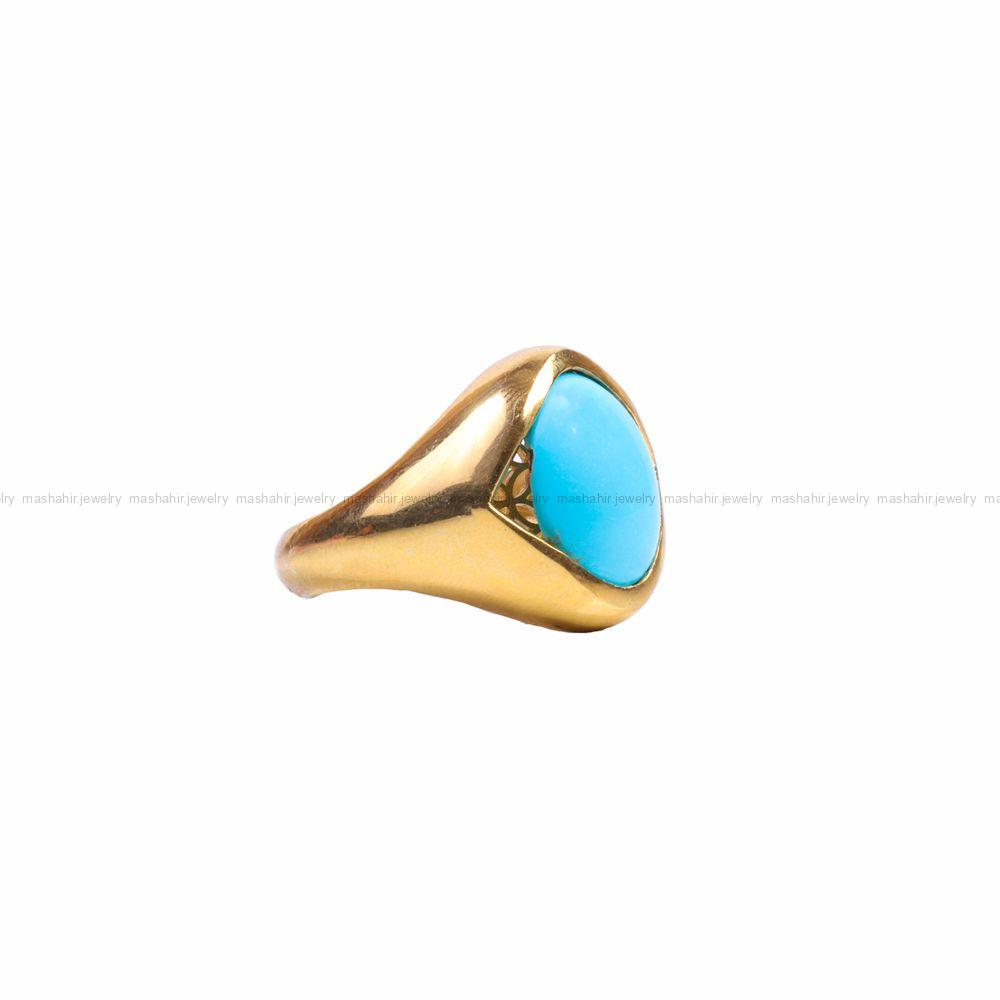 انگشتر فیروزه عجمی مردانه کد 9446