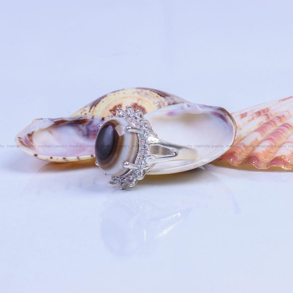 انگشتر عقیق باباقوری زنانه کد 10016