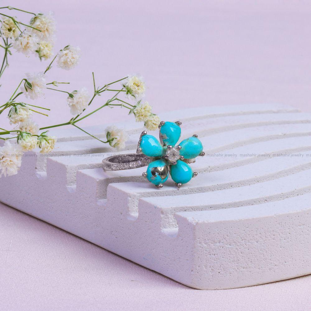 انگشتر فیروزه شجری زنانه کد 10074