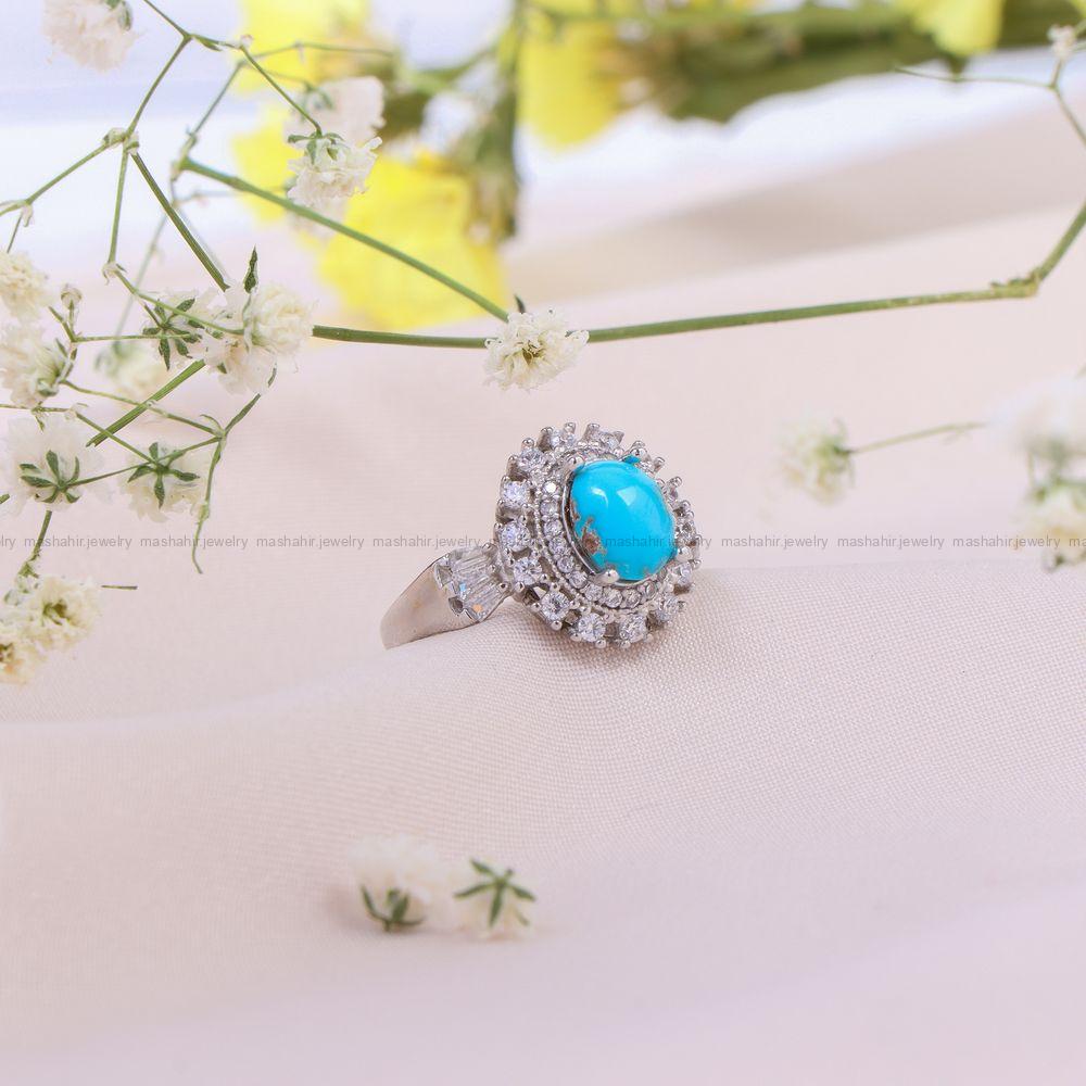 انگشتر فیروزه شجری زنانه کد 10179
