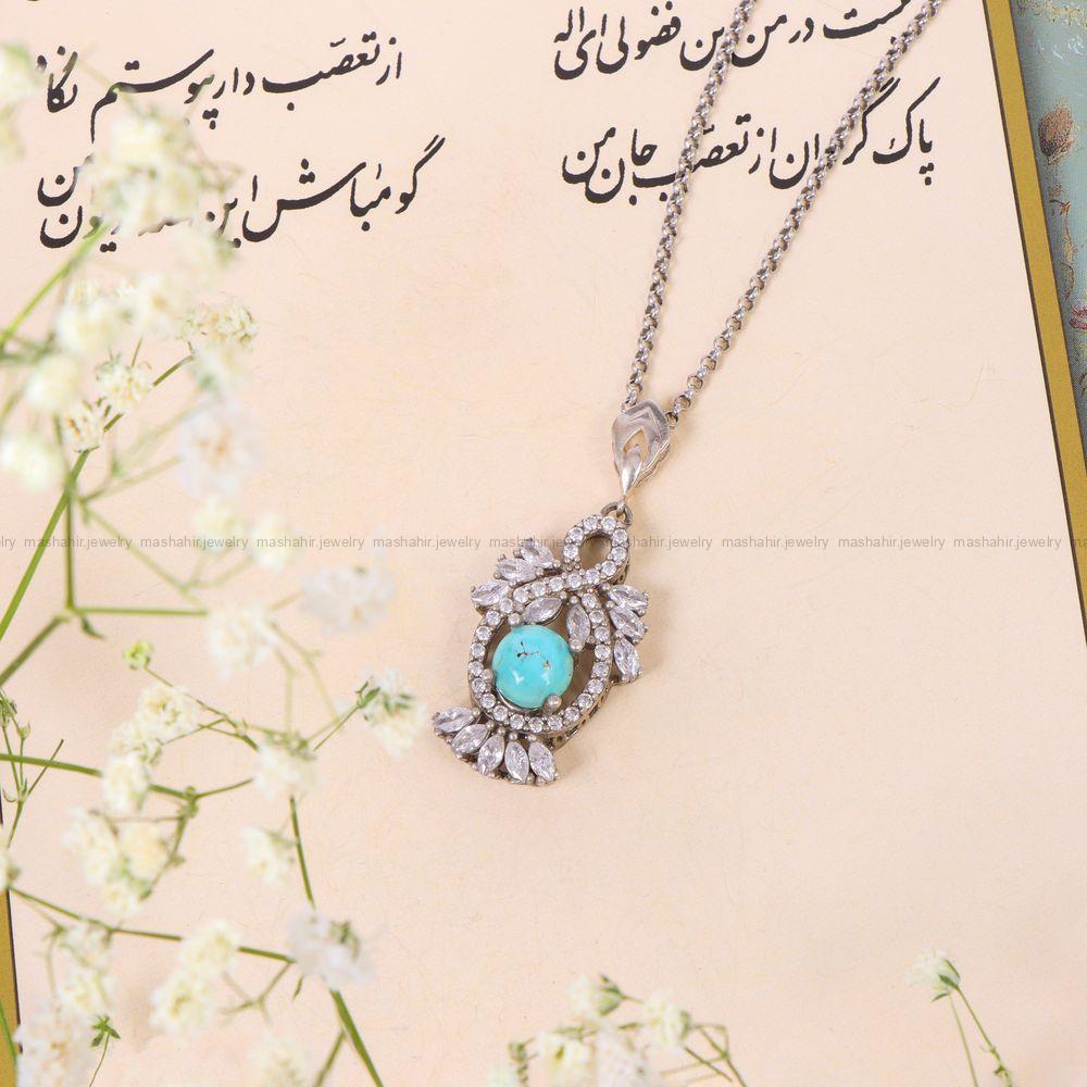 گردنبند فیروزه زنانه کد 10204