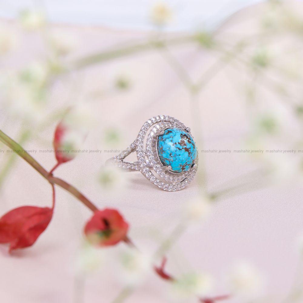 انگشتر فیروزه شجری زنانه کد 10324