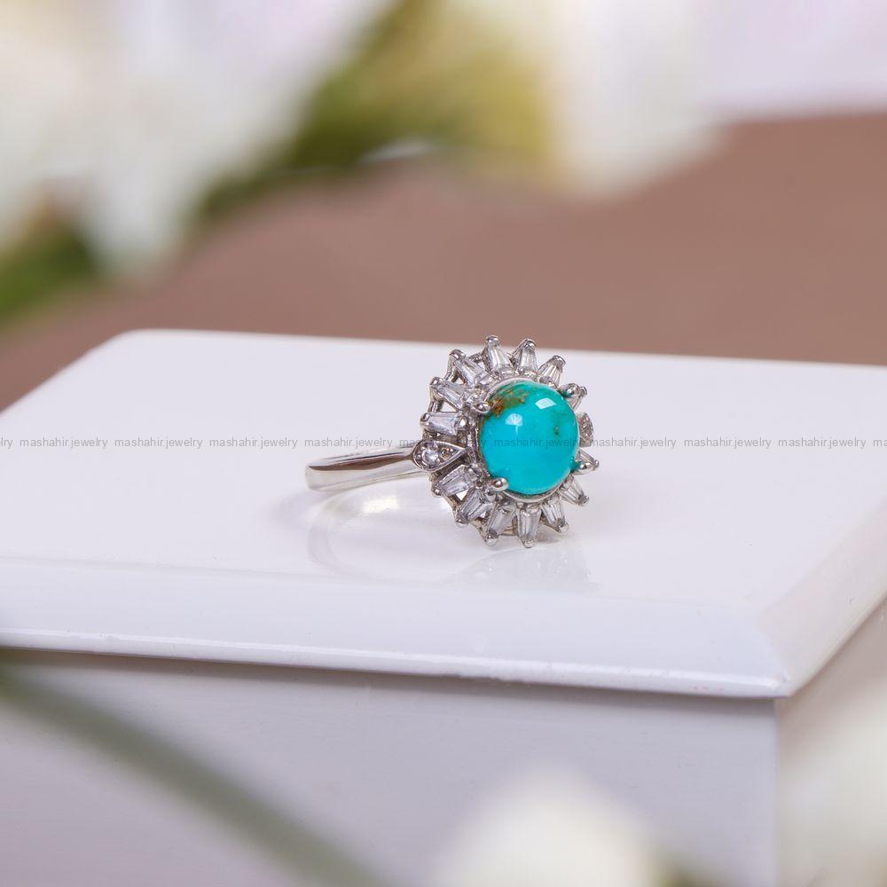 انگشتر فیروزه شجری زنانه کد 10336
