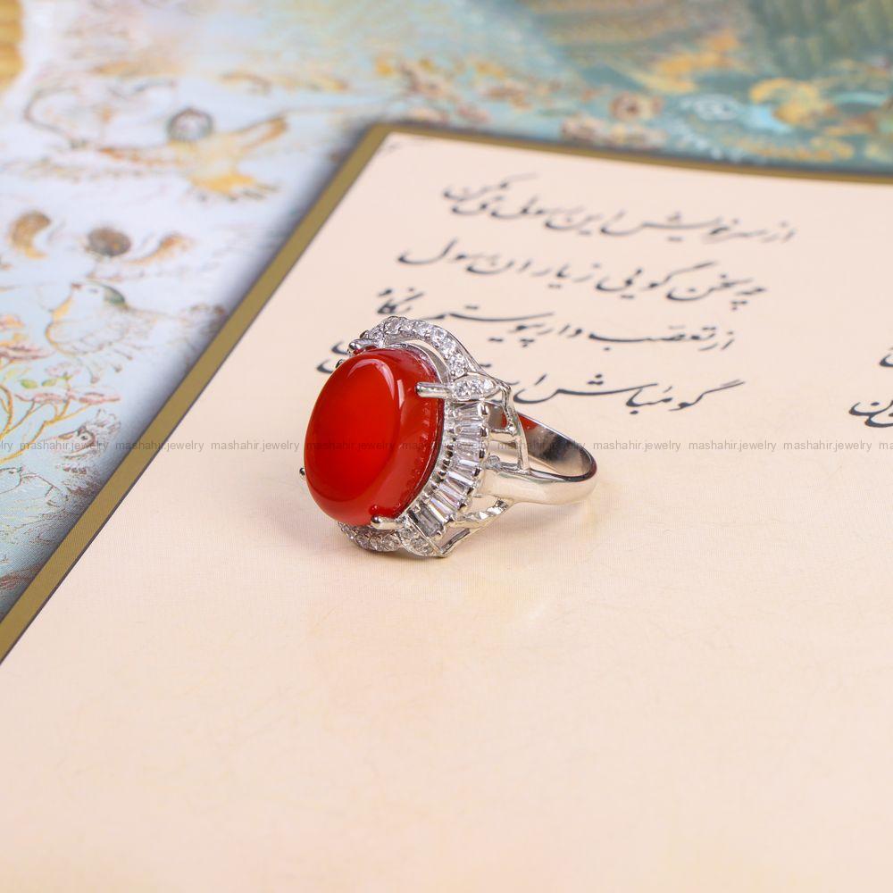انگشتر عقیق یمن زنانه کد 10358