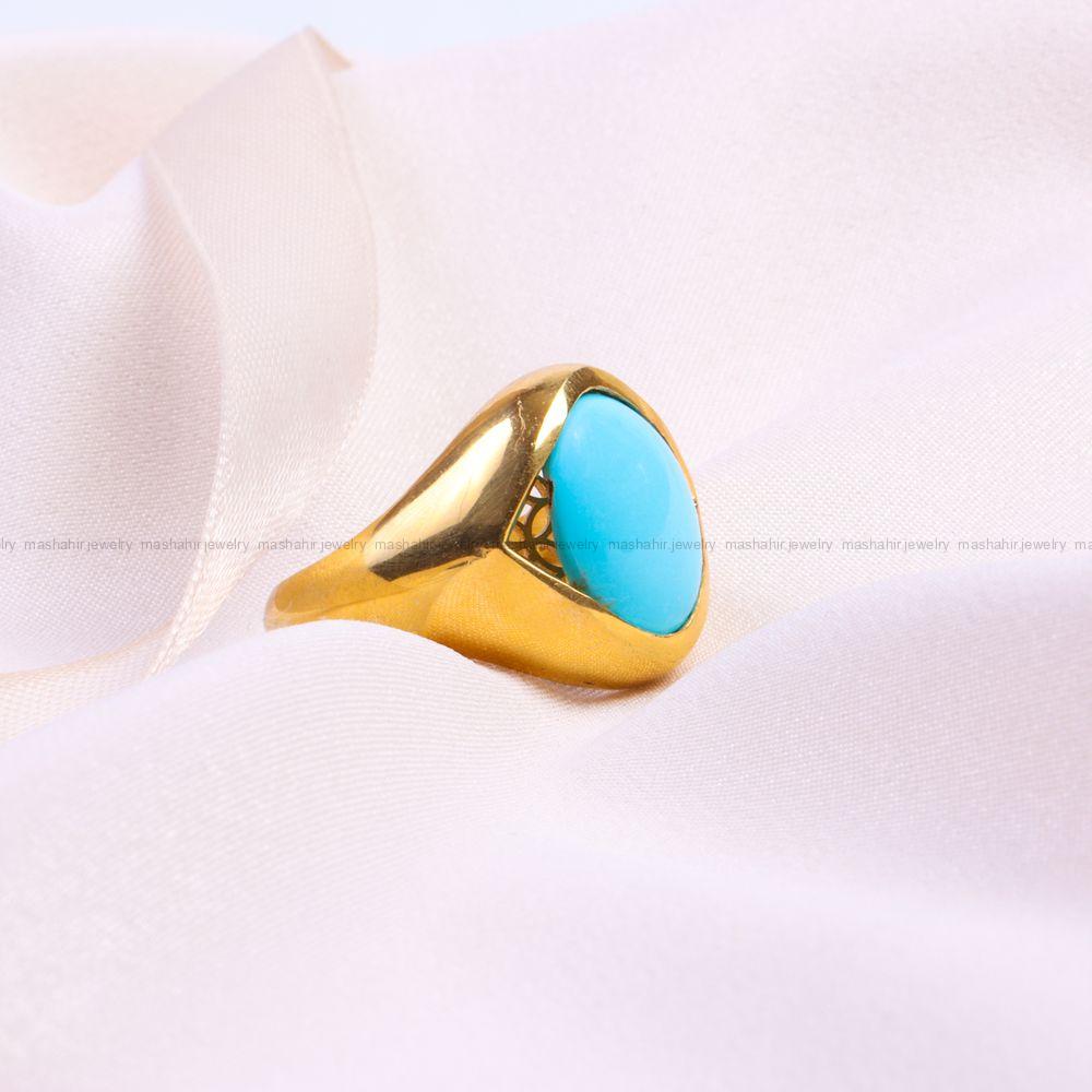 انگشتر فیروزه عجمی مردانه کد 9446