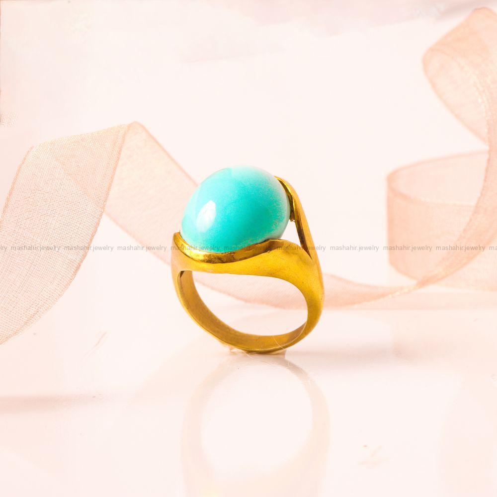 انگشتر فیروزه عجمی زنانه کد 9449