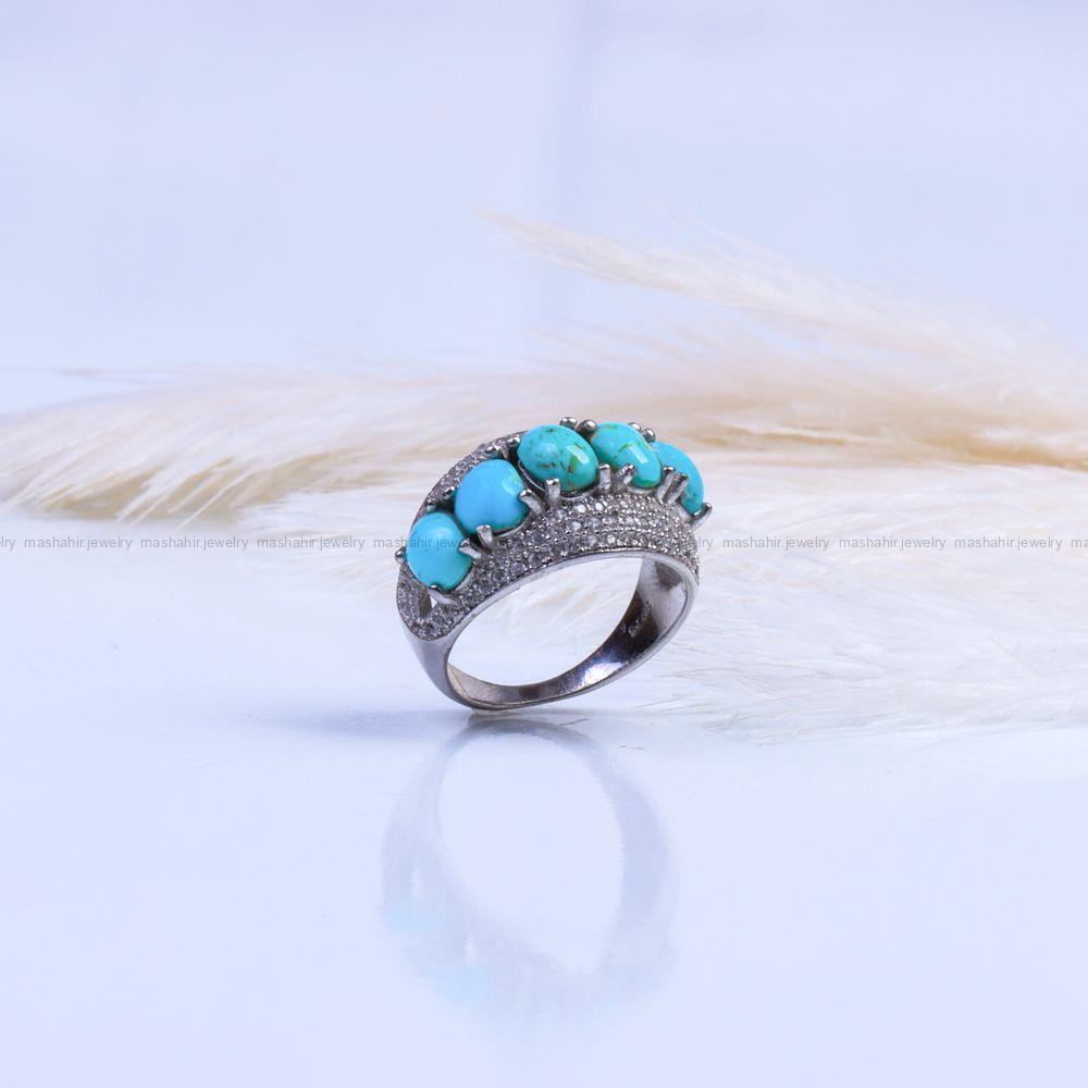 انگشتر فیروزه شجری زنانه کد 9500