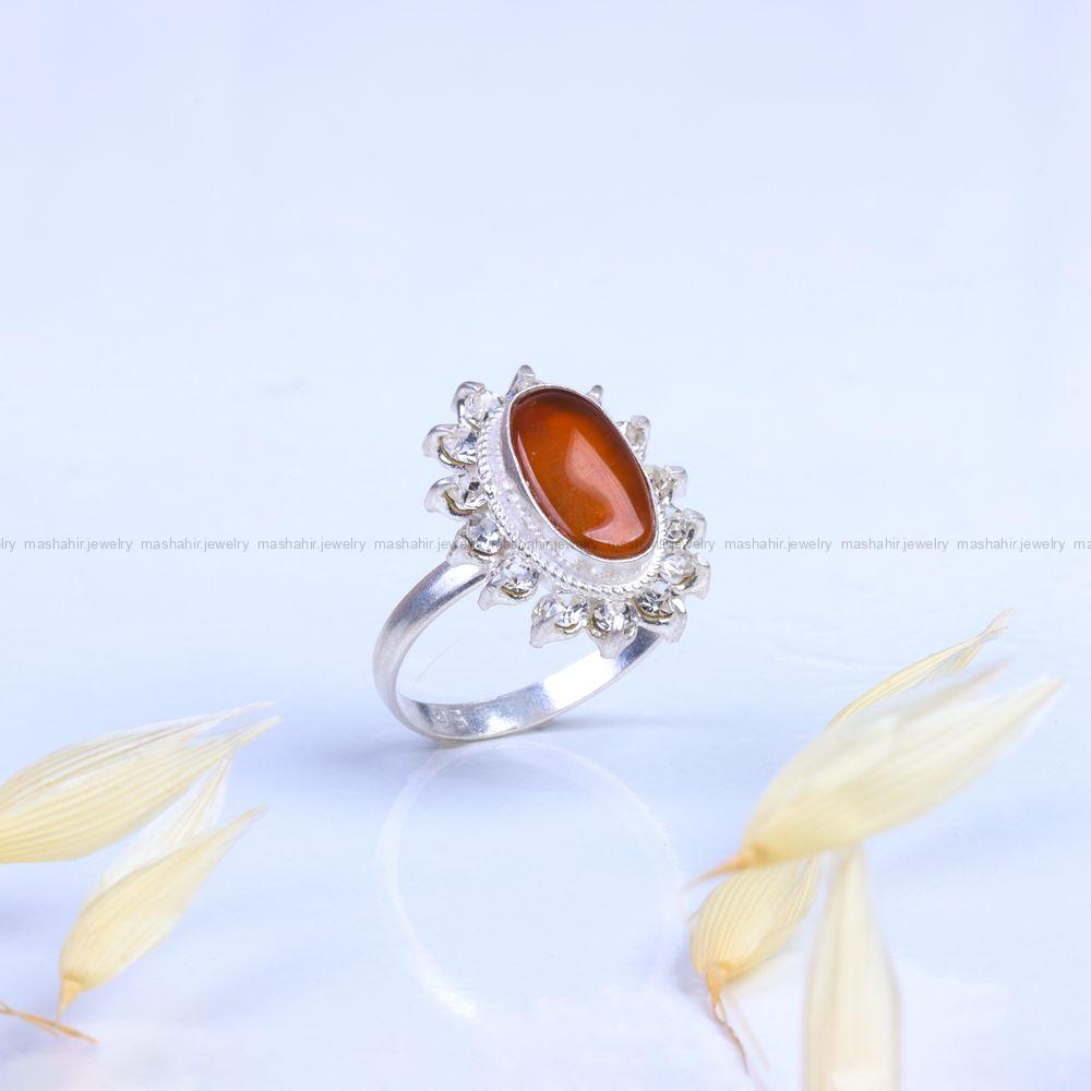 انگشتر عقیق یمن زنانه کد 9648