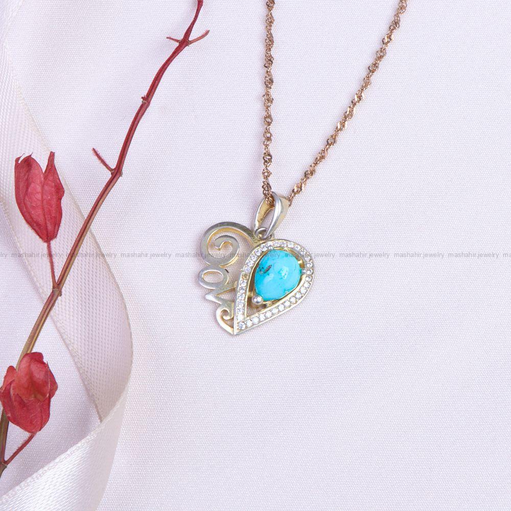 گردنبند فیروزه زنانه کد 9753