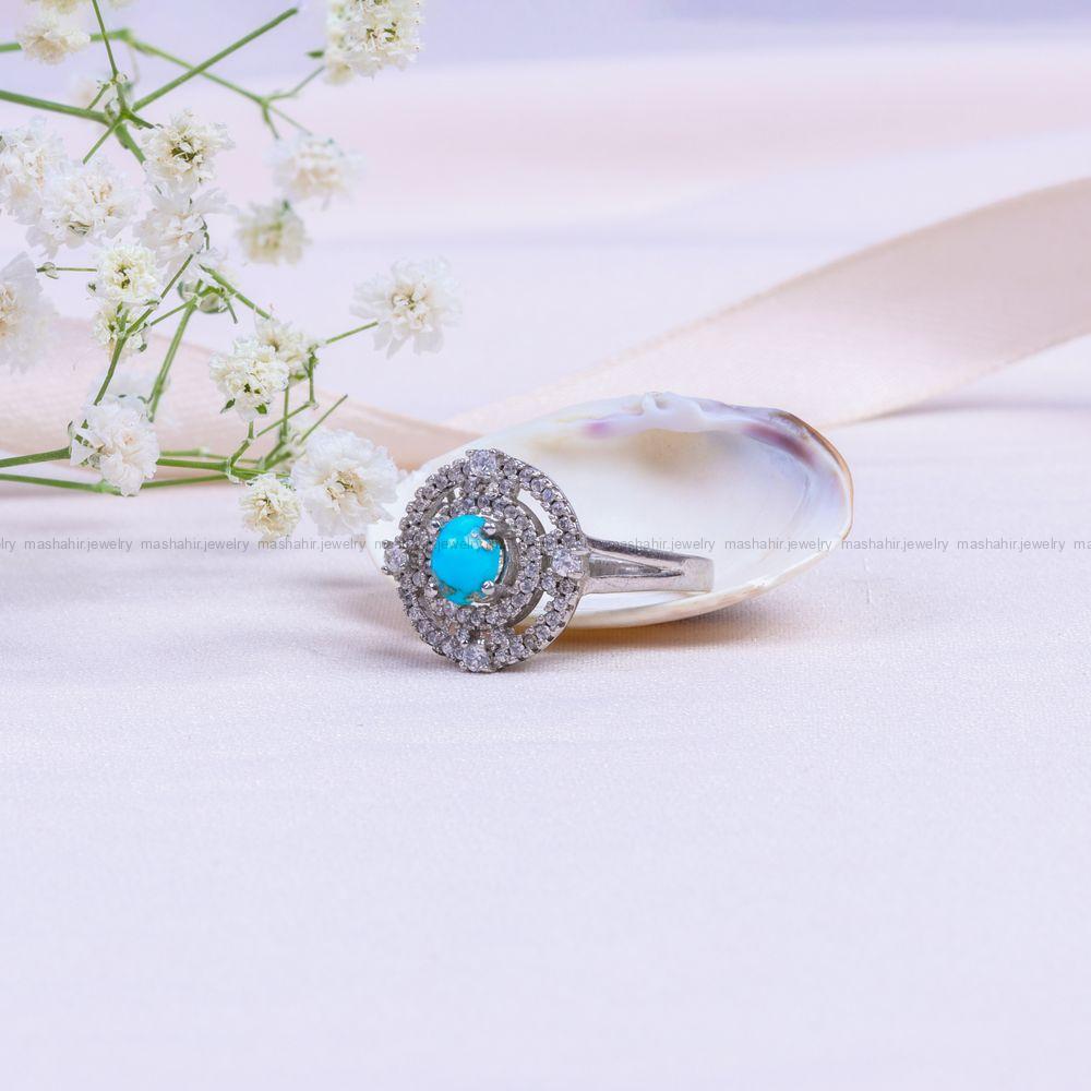 انگشتر فیروزه شجری زنانه کد 9984