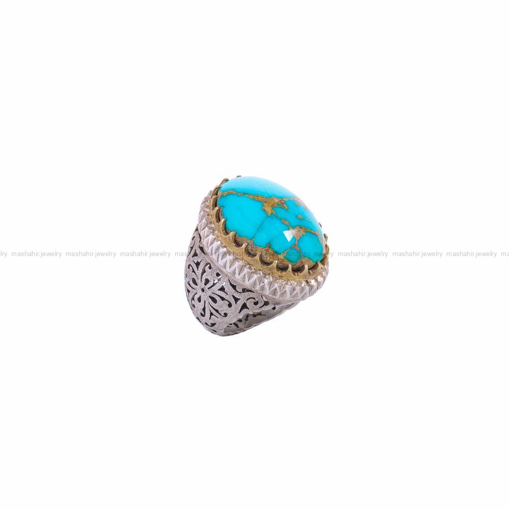 انگشتر فیروزه شجری مردانه کد 10508
