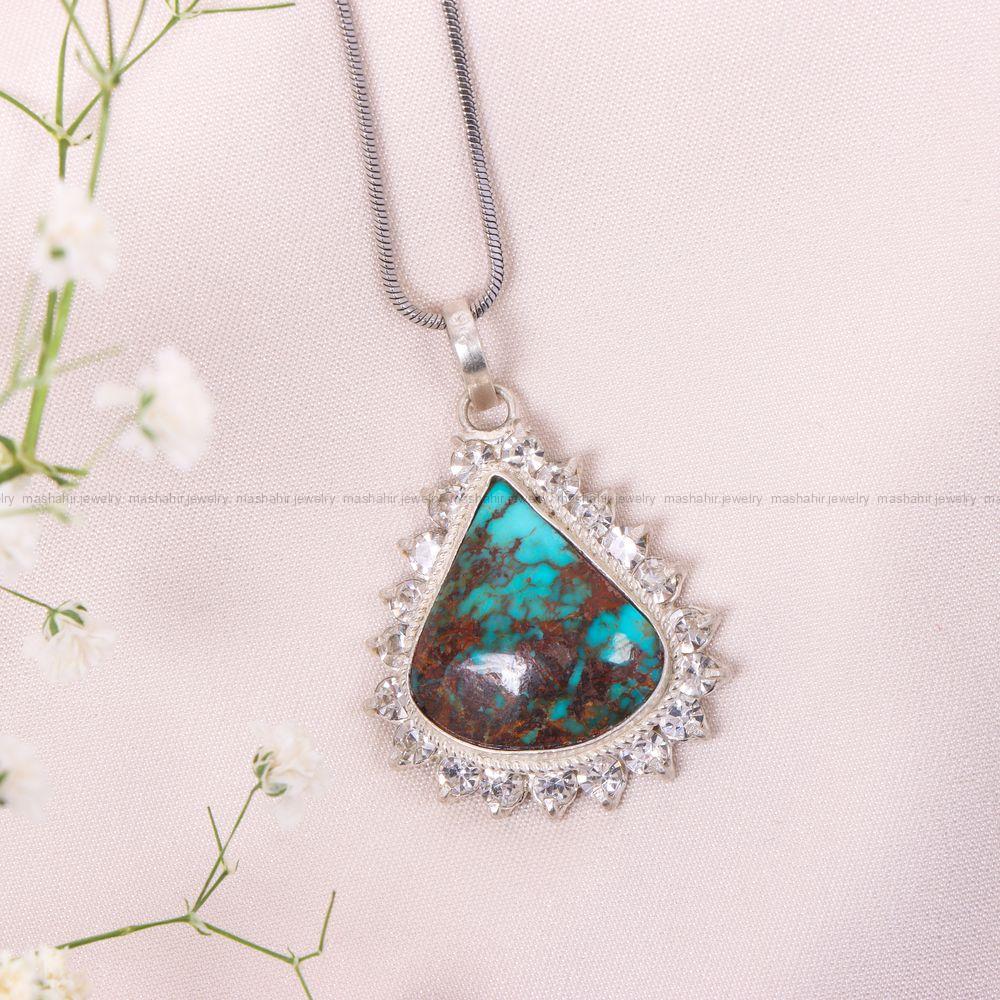 گردنبند فیروزه زنانه کد 10936