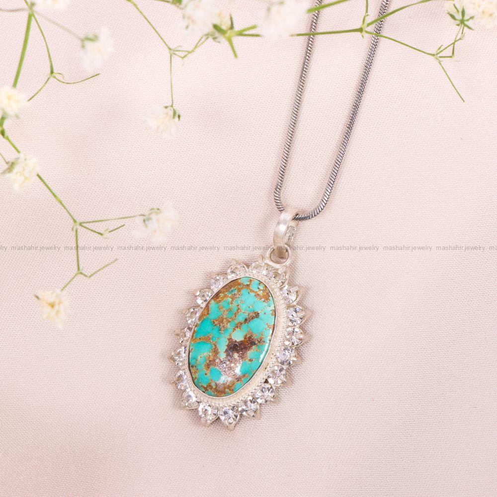 گردنبند فیروزه زنانه کد 10937