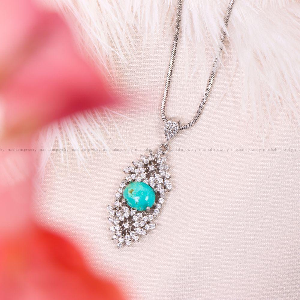 گردنبند فیروزه زنانه کد 10949