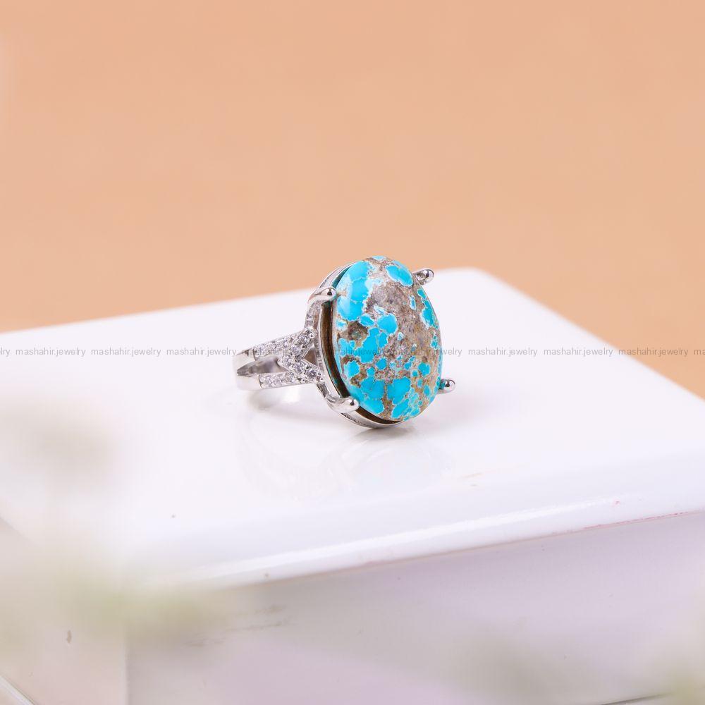 انگشتر فیروزه شجری زنانه کد 11136