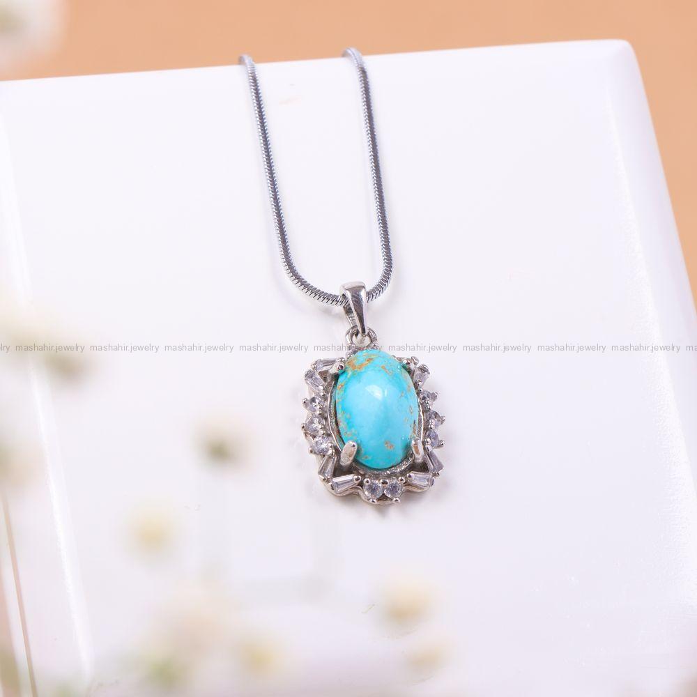 گردنبند فیروزه زنانه کد 11147