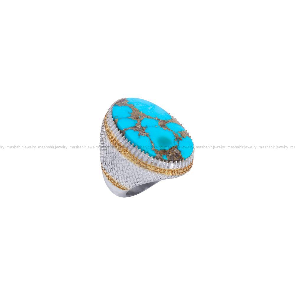 انگشتر فیروزه شجری مردانه کد 11877