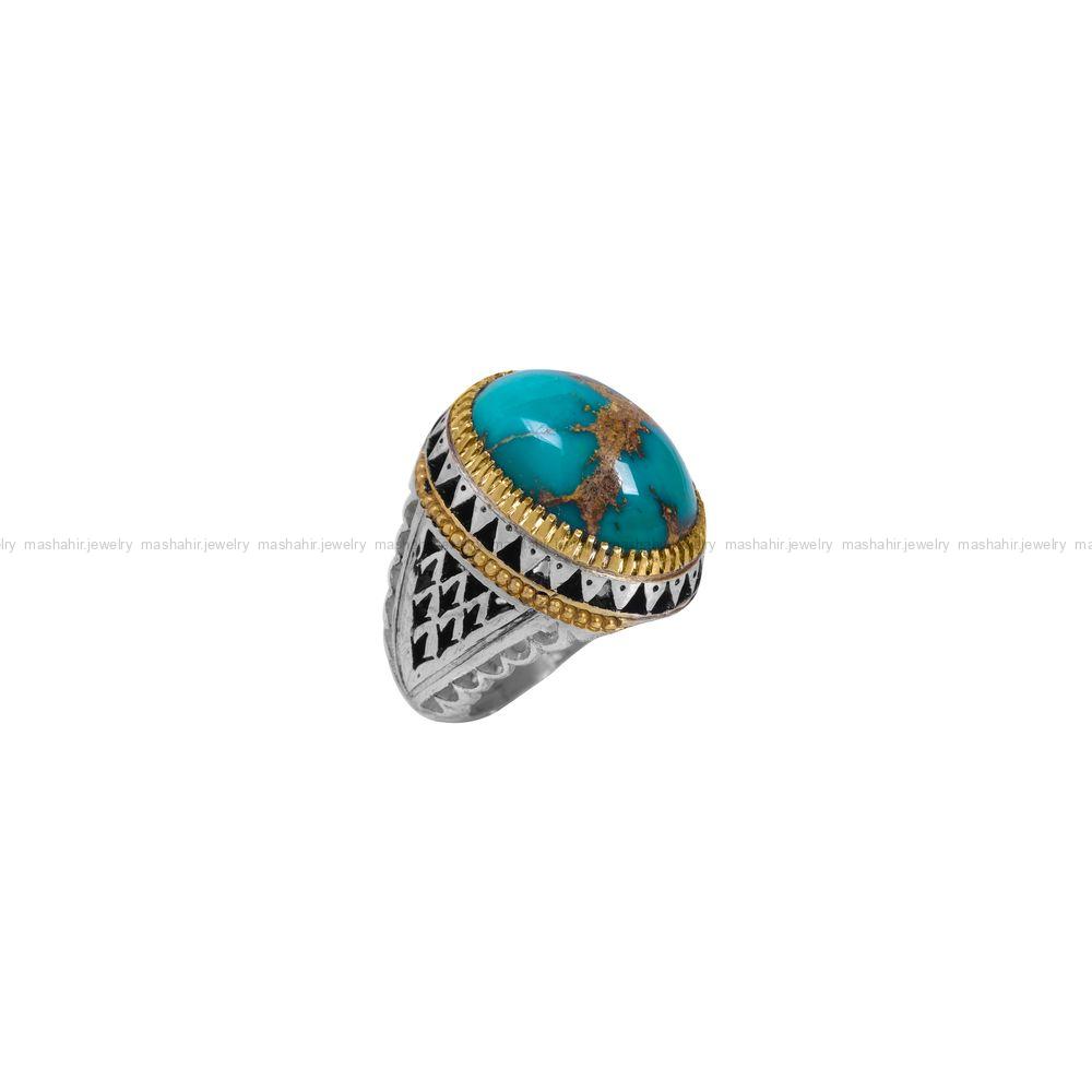 انگشتر فیروزه شجری مردانه کد 11888
